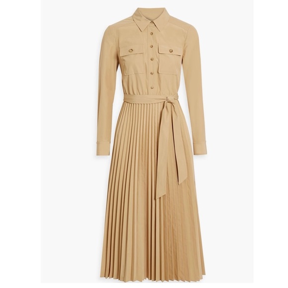 10 Crosby Derek Lam Dresses & Skirts - DEREK LAM 10 CROSBY Pleated belted taffeta midi shirt dress NEW